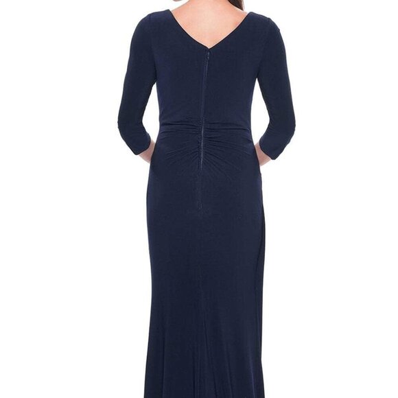 NWT La Femme 31020 Mother of the Bride Dress Navy Size 10 - Picture 3 of 6